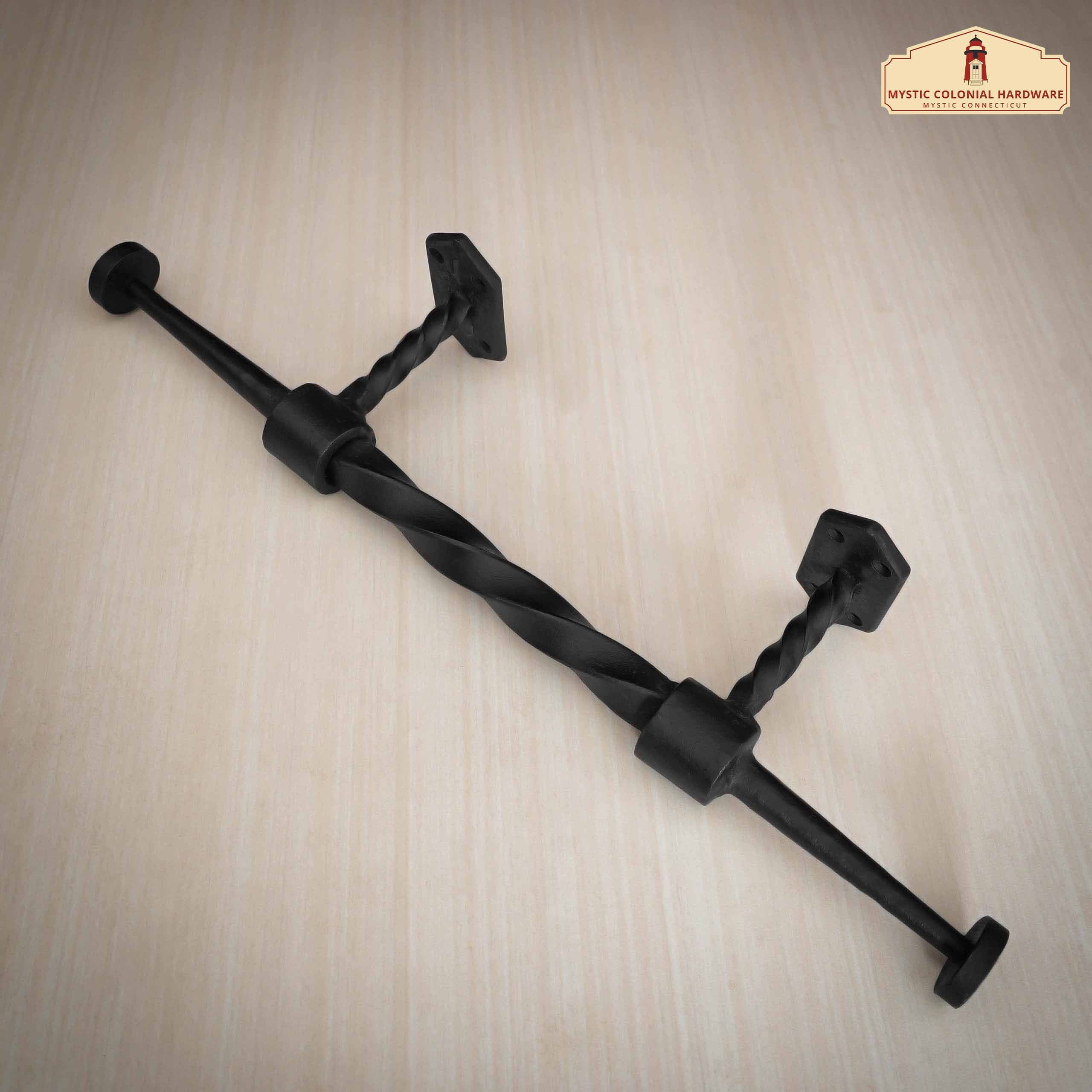 Mystic Colonial Hardware maniglione porta ferro battuto 41,9 cm nero
