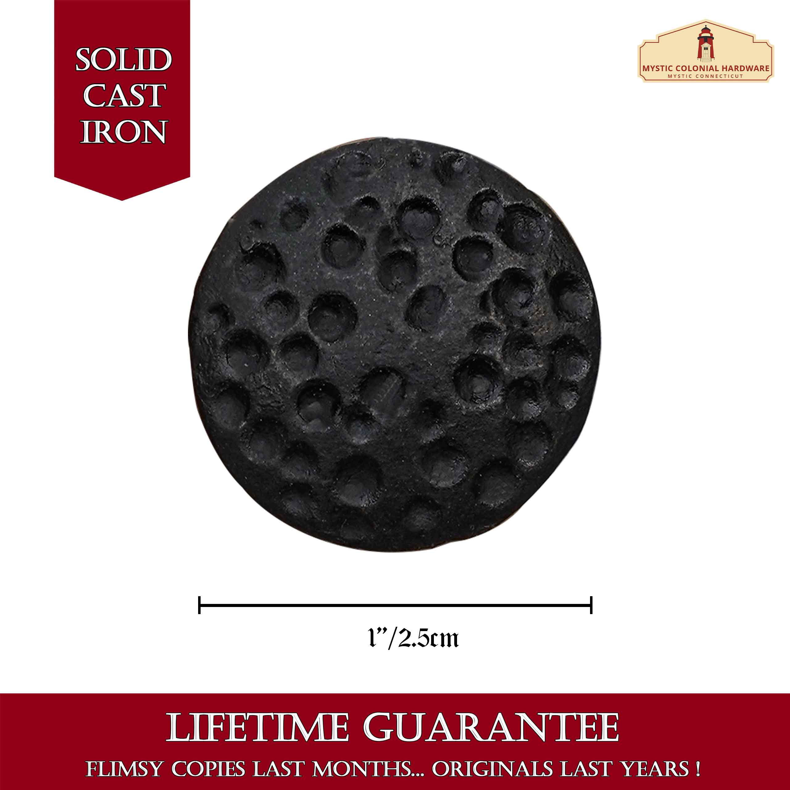 Mystic Colonial Hardware Borchie Ferro Nero 2,5cm 6pz