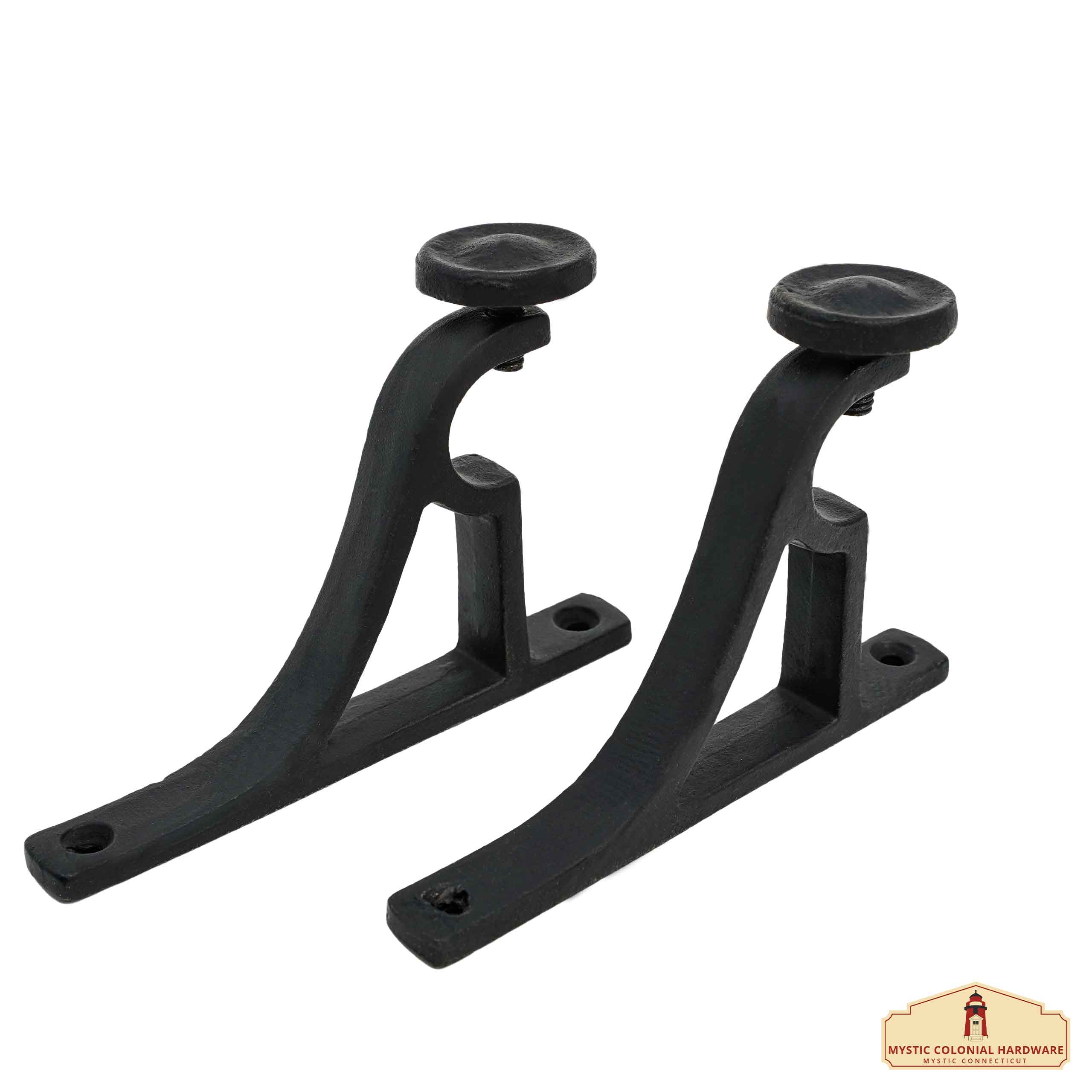 Mystic Colonial Hardware Supporti bastone tenda ferro battuto coppia neri