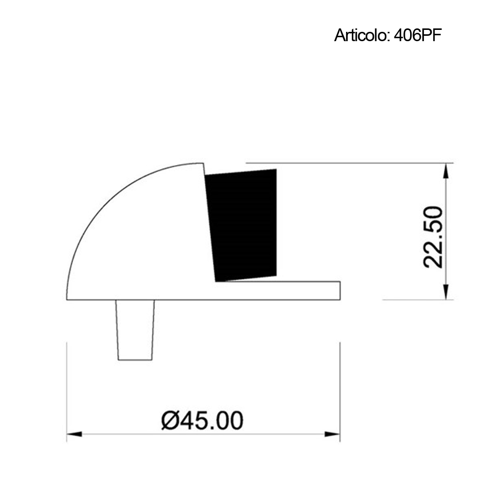 Spinardi 406PF Fermaporta Ottone Ø45 mm