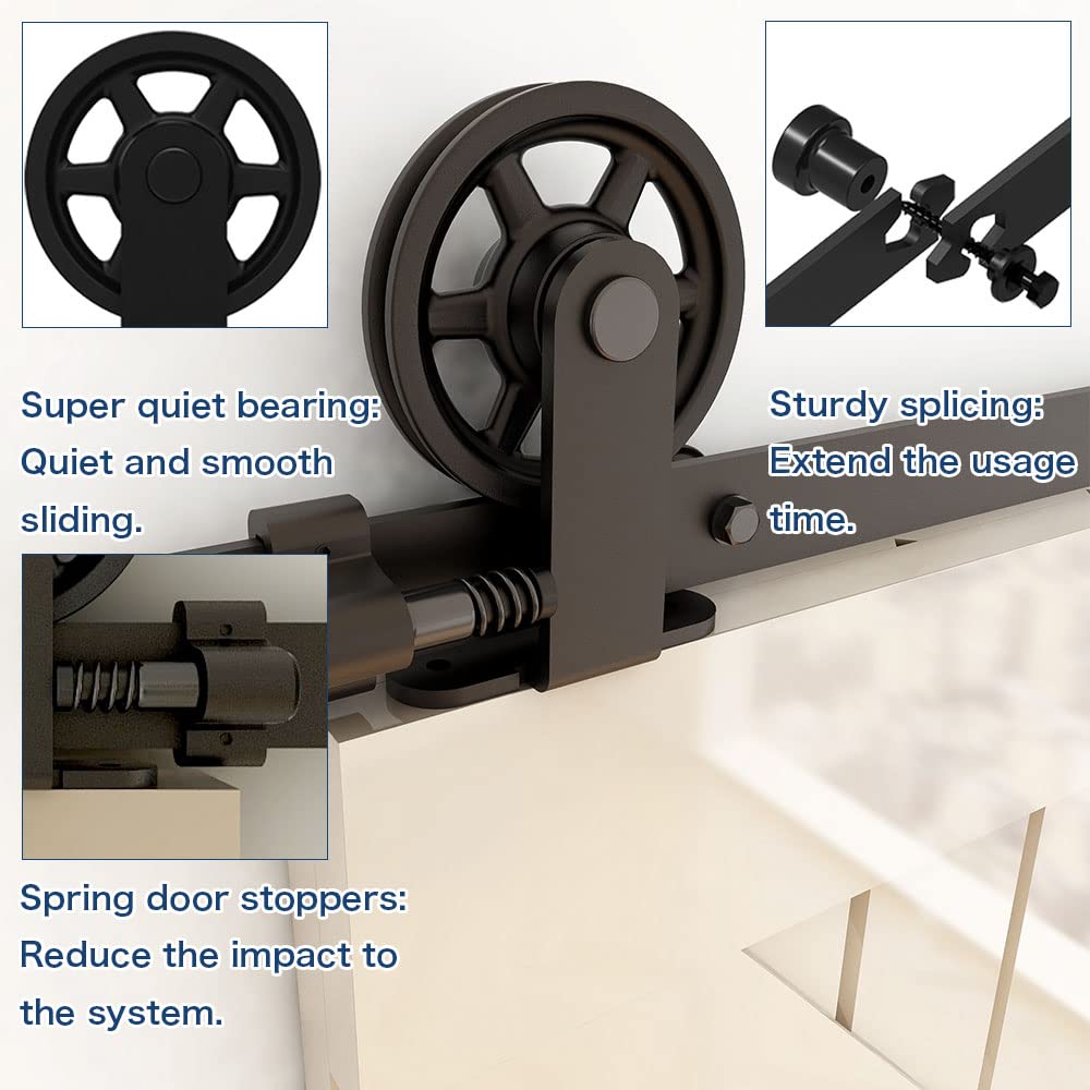 ETIASQSA binario porta scorrevole nero 200 cm kit