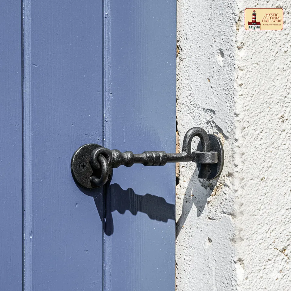 Mystic Colonial Hardware Gancio fermaporta ferro nero 14 cm 2pz
