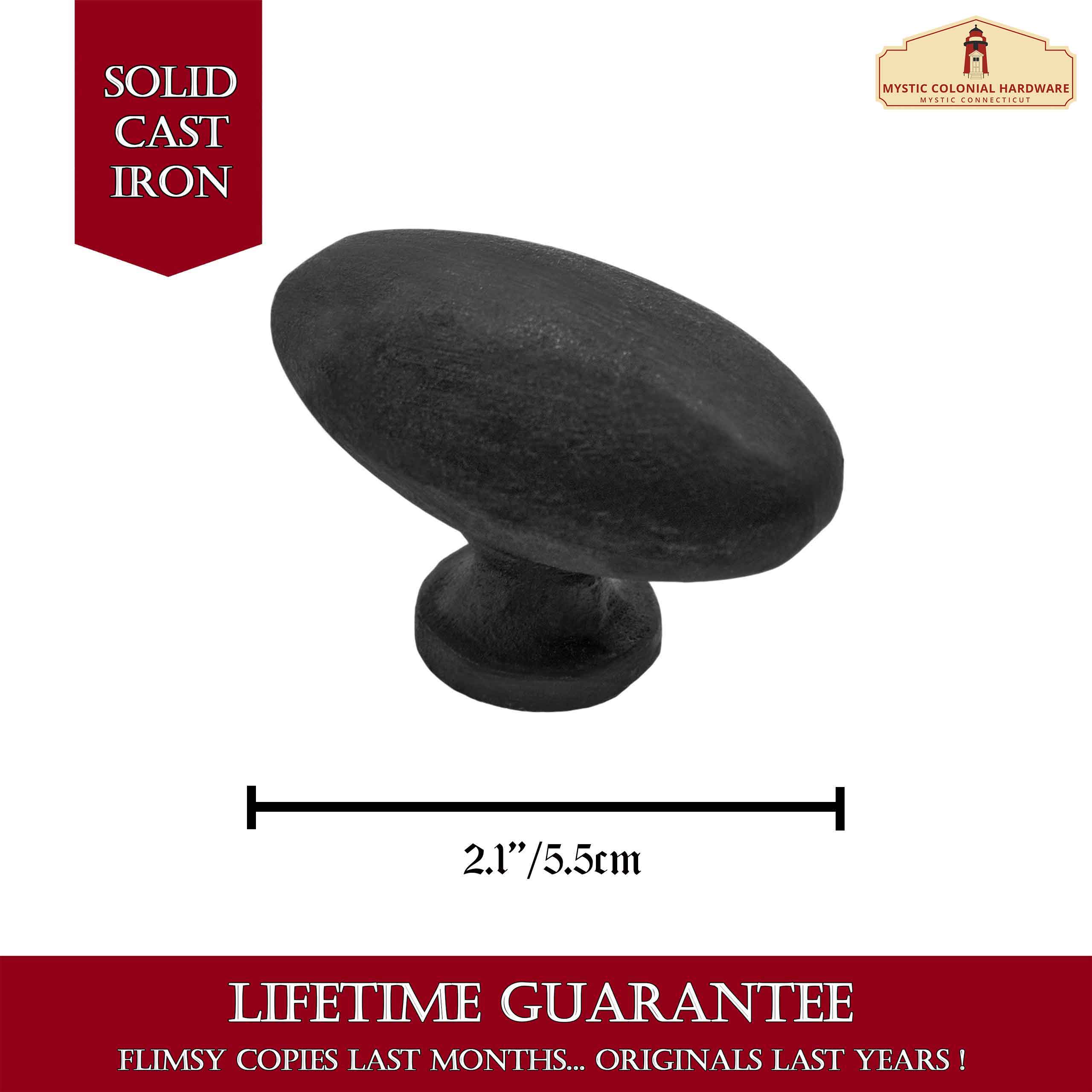 Mystic Colonial Hardware pomello ferro battuto 5,5 cm set 4 pezzi nero