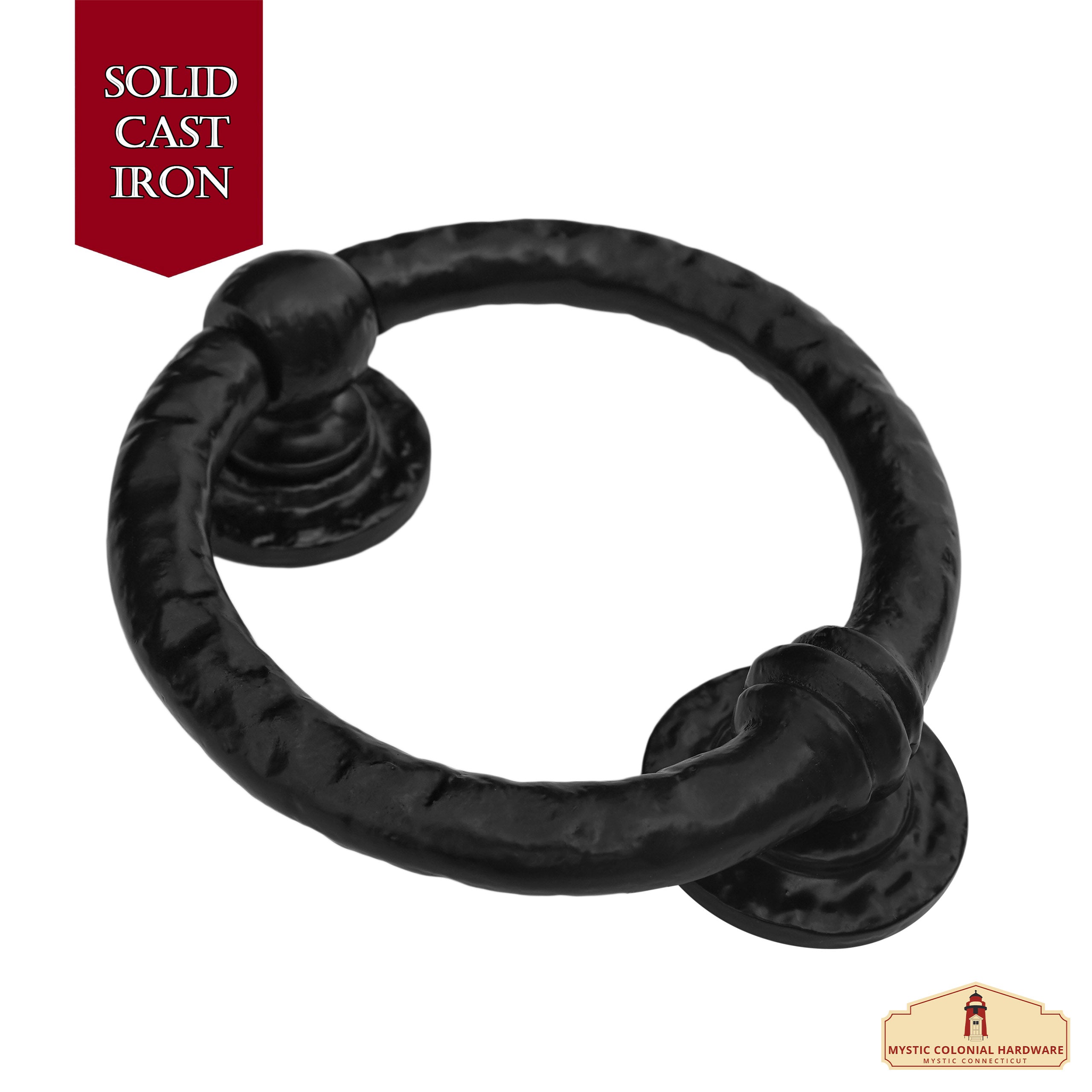 Mystic Colonial Hardware battiporta anello 12,7x10 cm ferro nero
