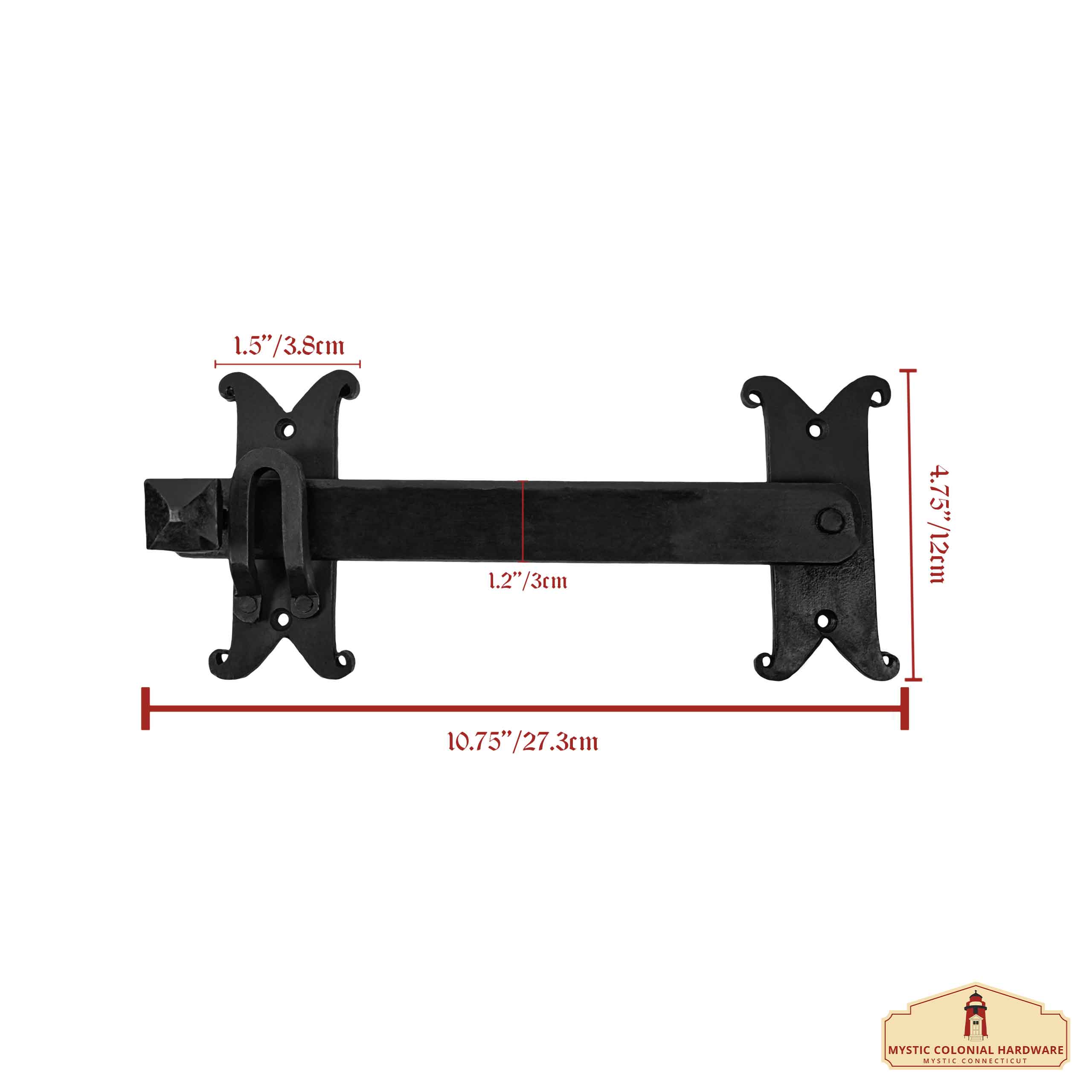 Mystic Colonial Catenaccio Cancello 27 cm Ferro Nero
