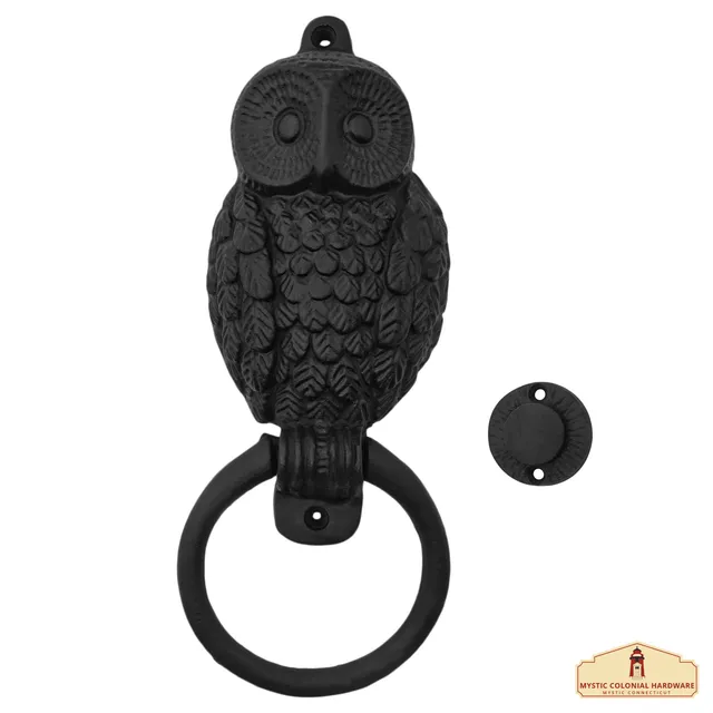 Mystic Colonial Batacchio Gufo Ghisa 24,3x9 cm Nero