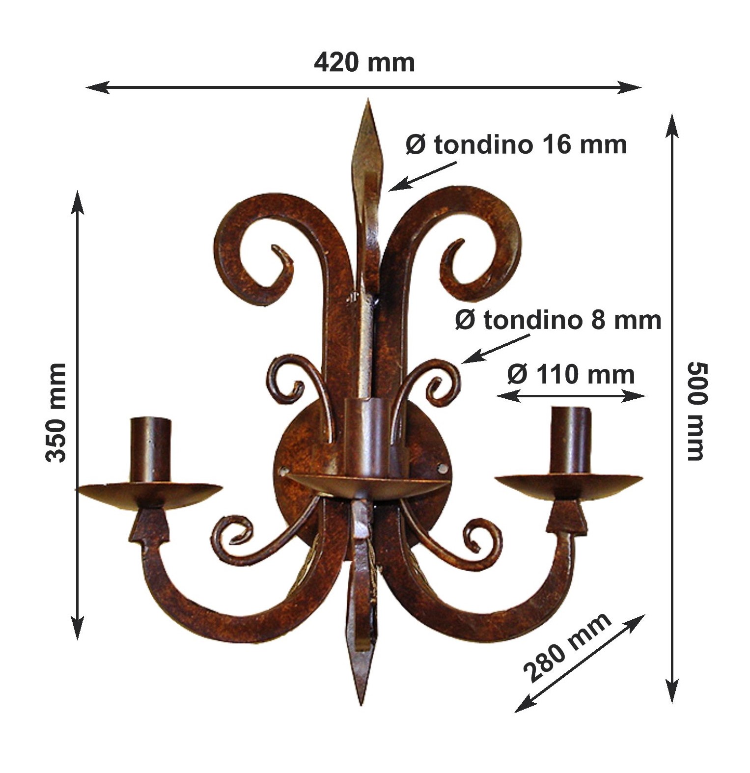 Spinardi applique a 3 luci 230V
