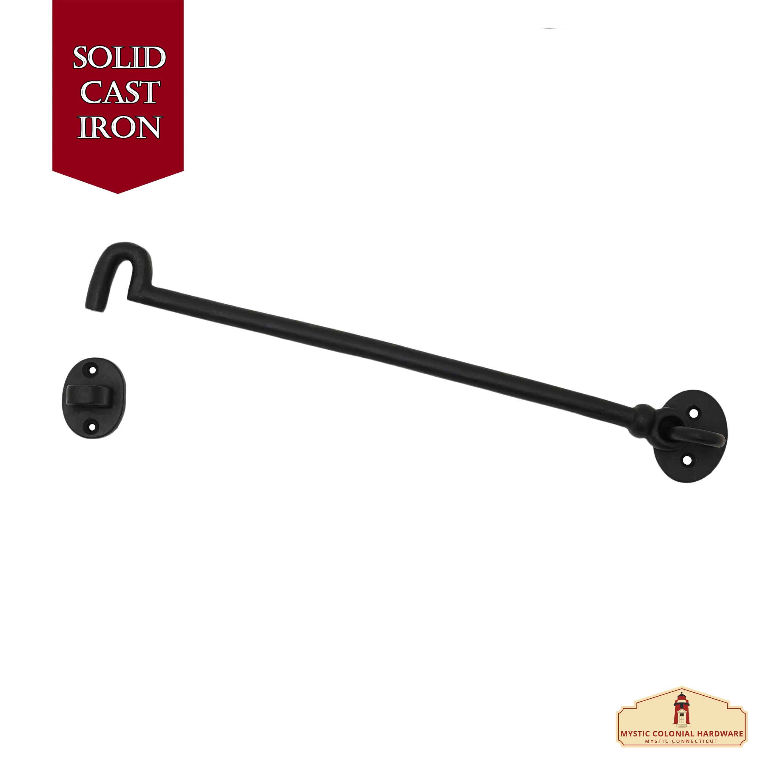 Mystic Colonial Hardware gancio cabina 12,7 cm ghisa nero esterno