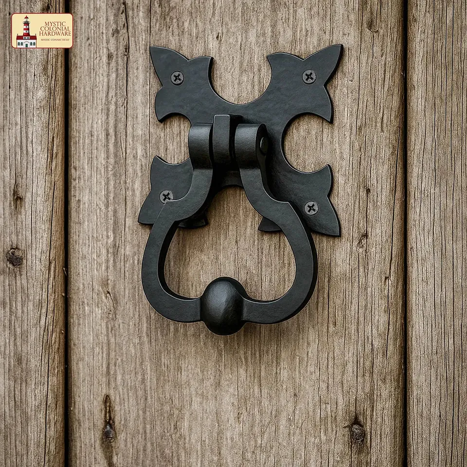 Mystic Colonial Hardware Gothic battente porta ferro battuto nero