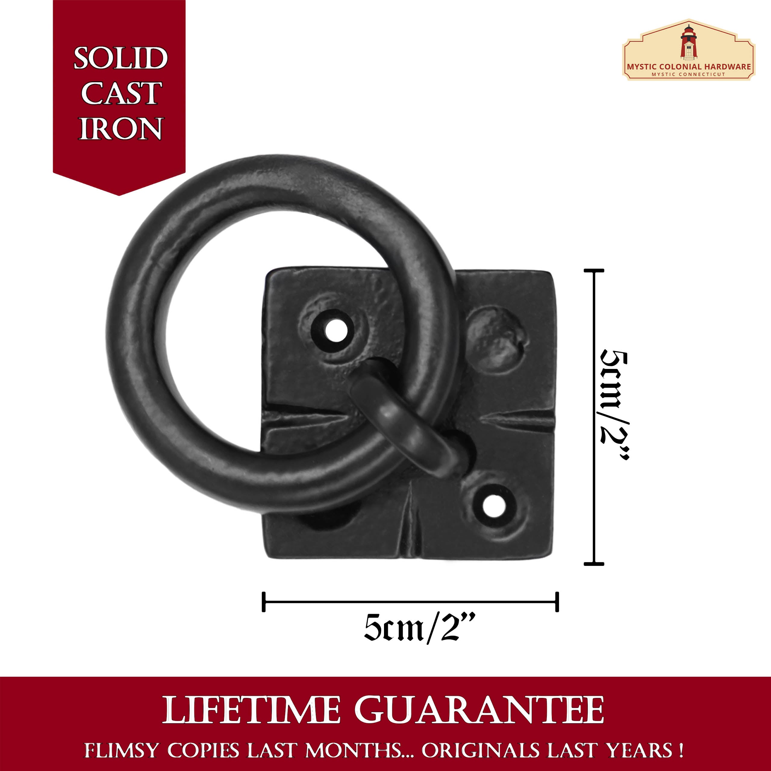 Mystic Colonial Small Ring battente porta set 2 pezzi ferro nero