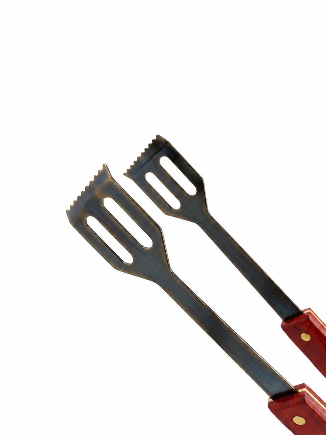 BOXOB pinza barbecue acciaio inox manico in legno