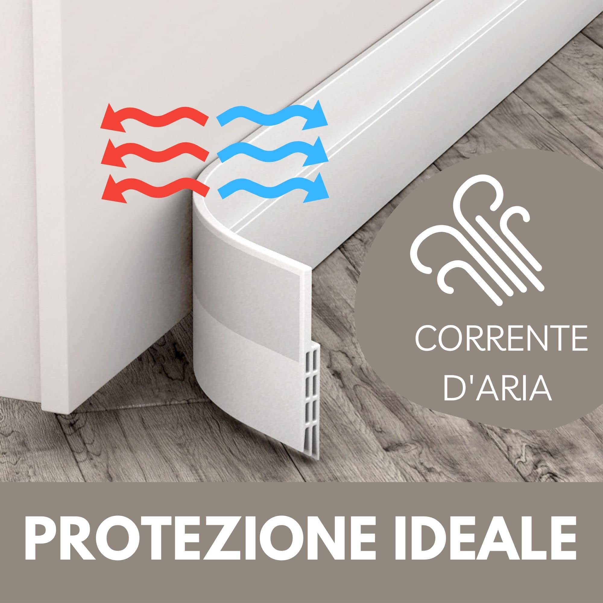 Vellure paraspifferi sottoporta porta blindata bianco 1 pz