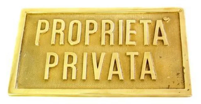 Spinardi U9004 targa proprietà privata in ottone