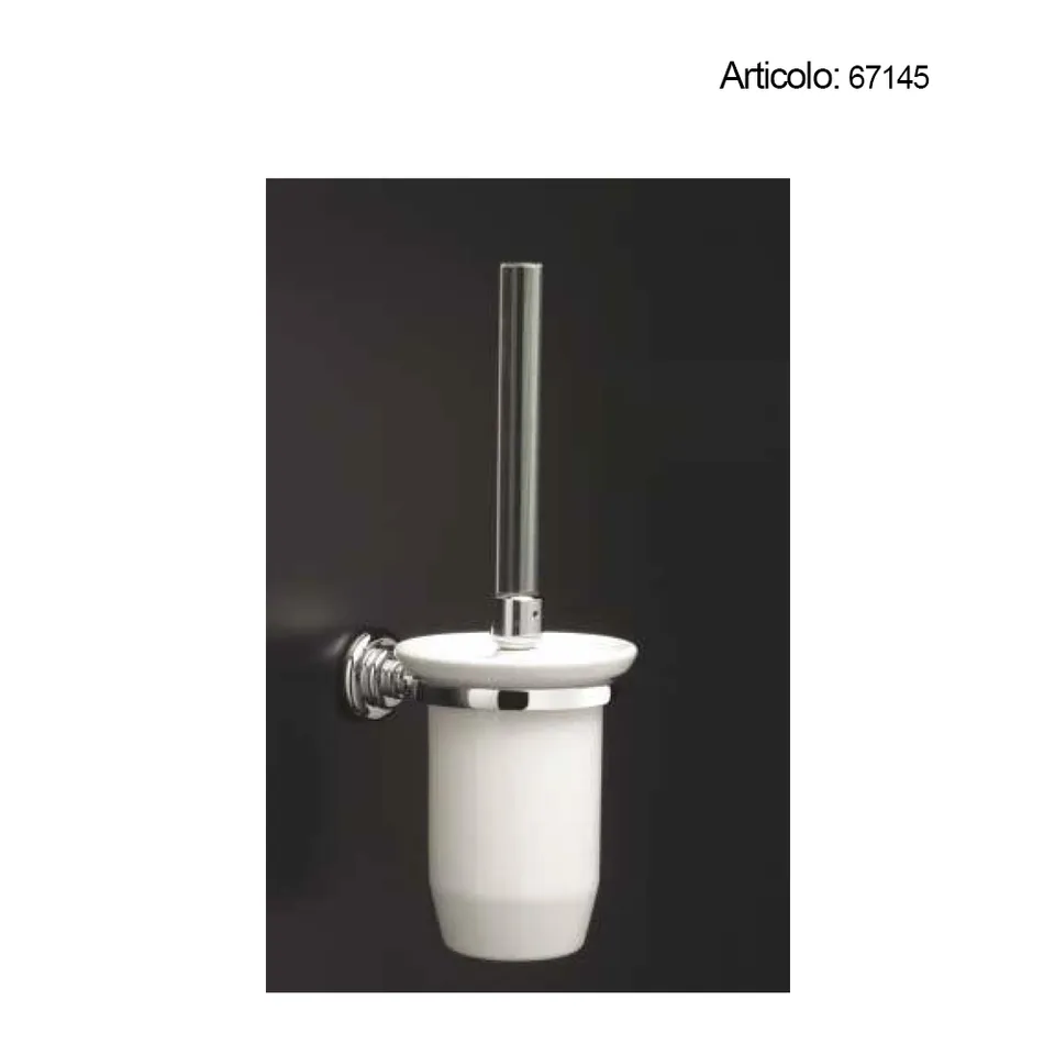 Spinardi Portascopino bagno ottone-cristallo cromato
