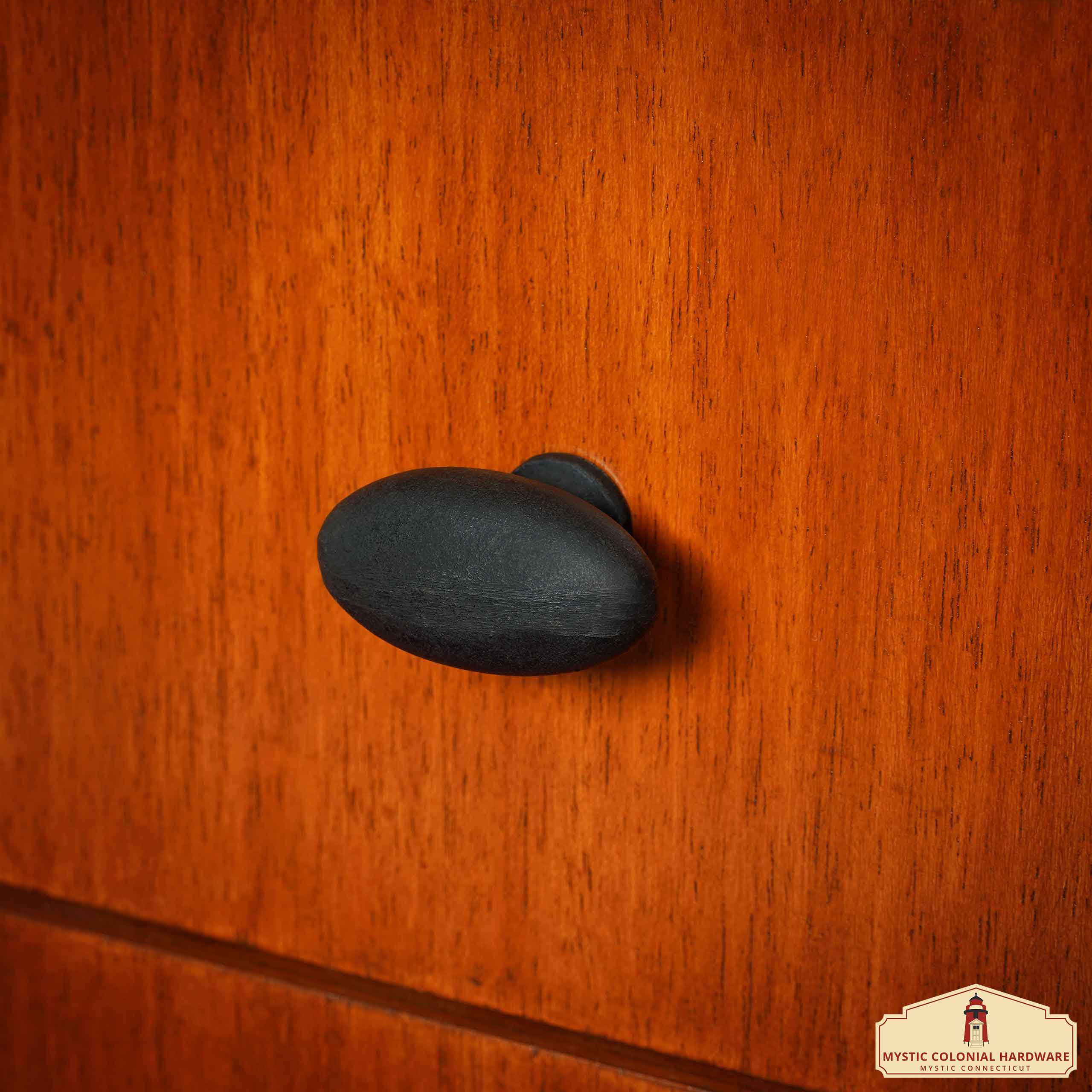 Mystic Colonial Hardware pomello ferro battuto 5,5 cm set 4 pezzi nero