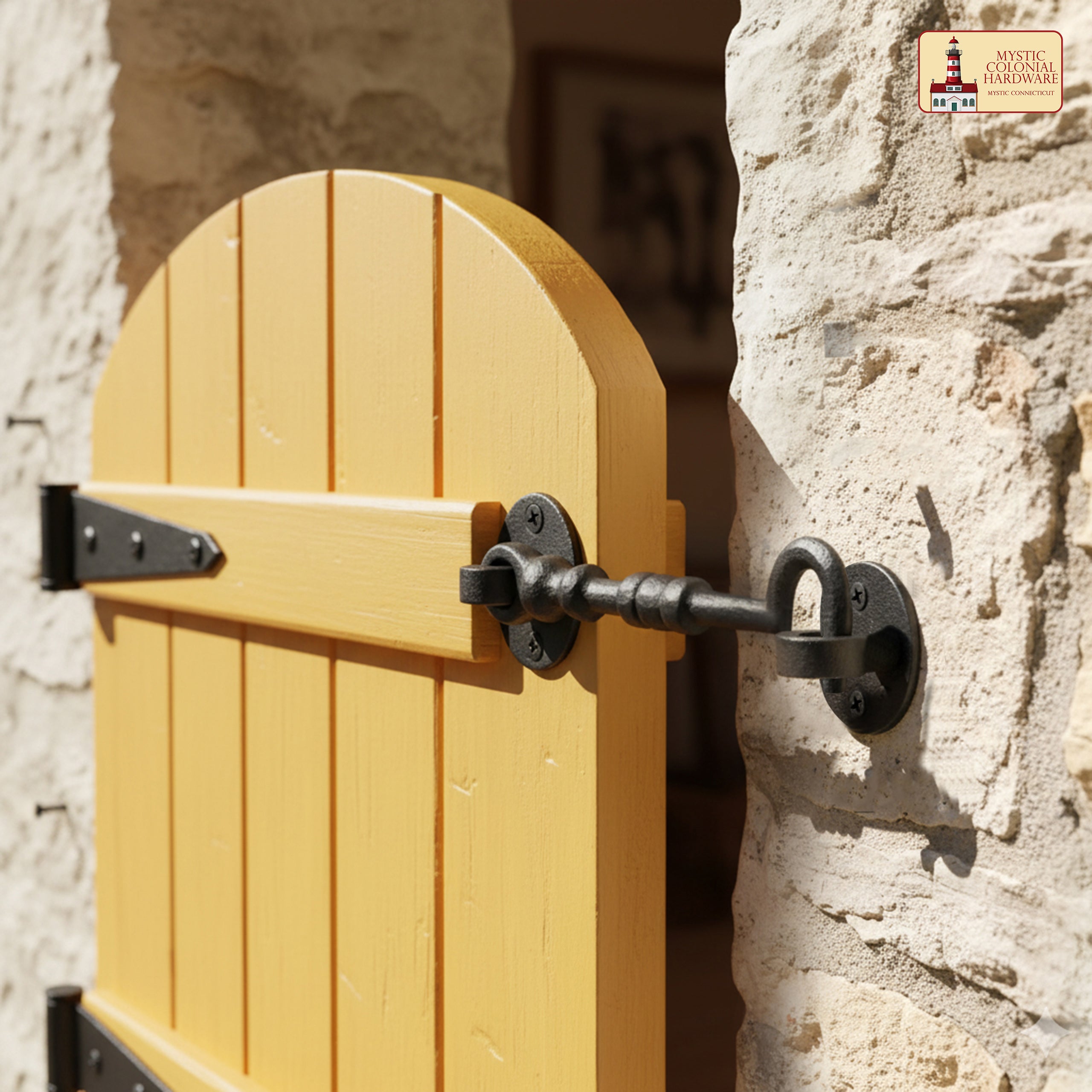 Mystic Colonial Hardware Gancio fermaporta ferro nero 14 cm 2pz