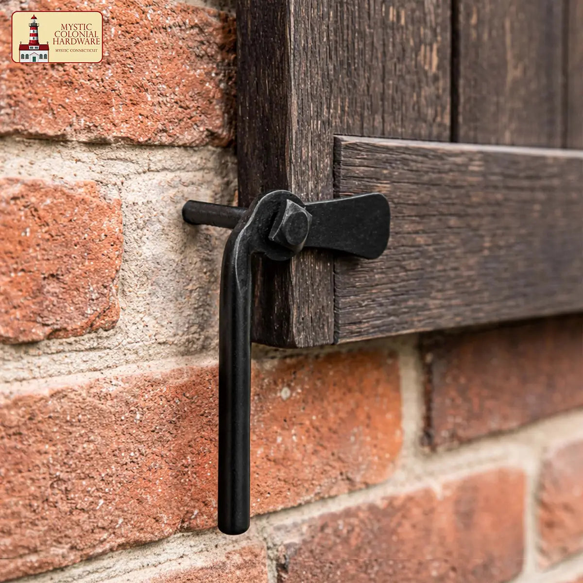 Mystic Colonial Hardware Fermapersiane ghisa nera 2pz esterno