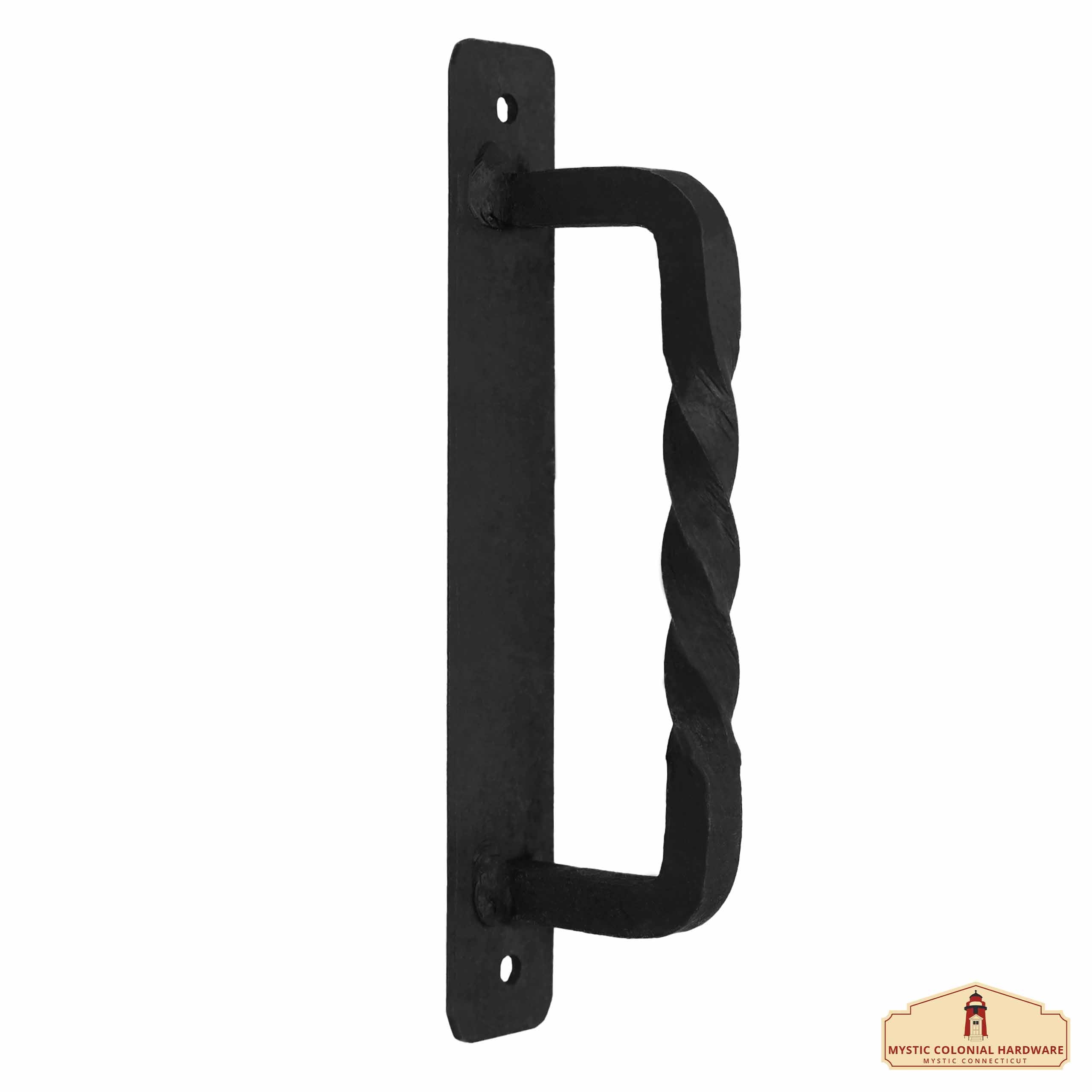 Mystic Colonial Hardware maniglia porta ferro battuto 15,7 cm nera