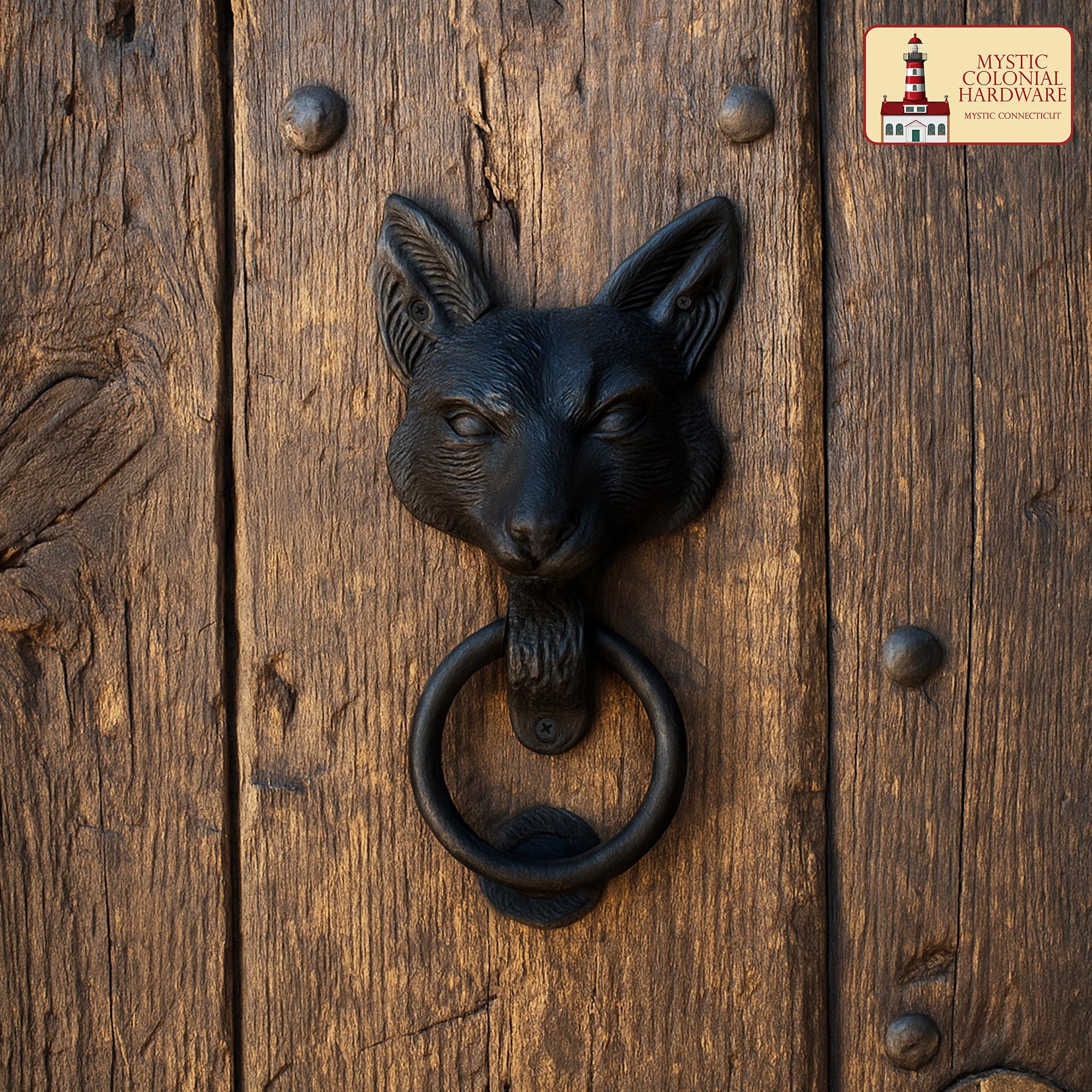 Mystic Colonial Fox battente porta 24x11 cm ferro nero