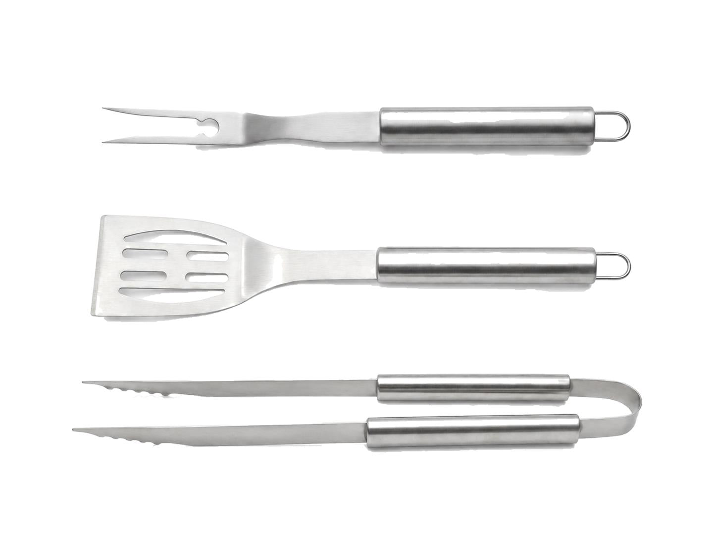 BOXOB kit utensili barbecue acciaio opacizzato 3 pezzi