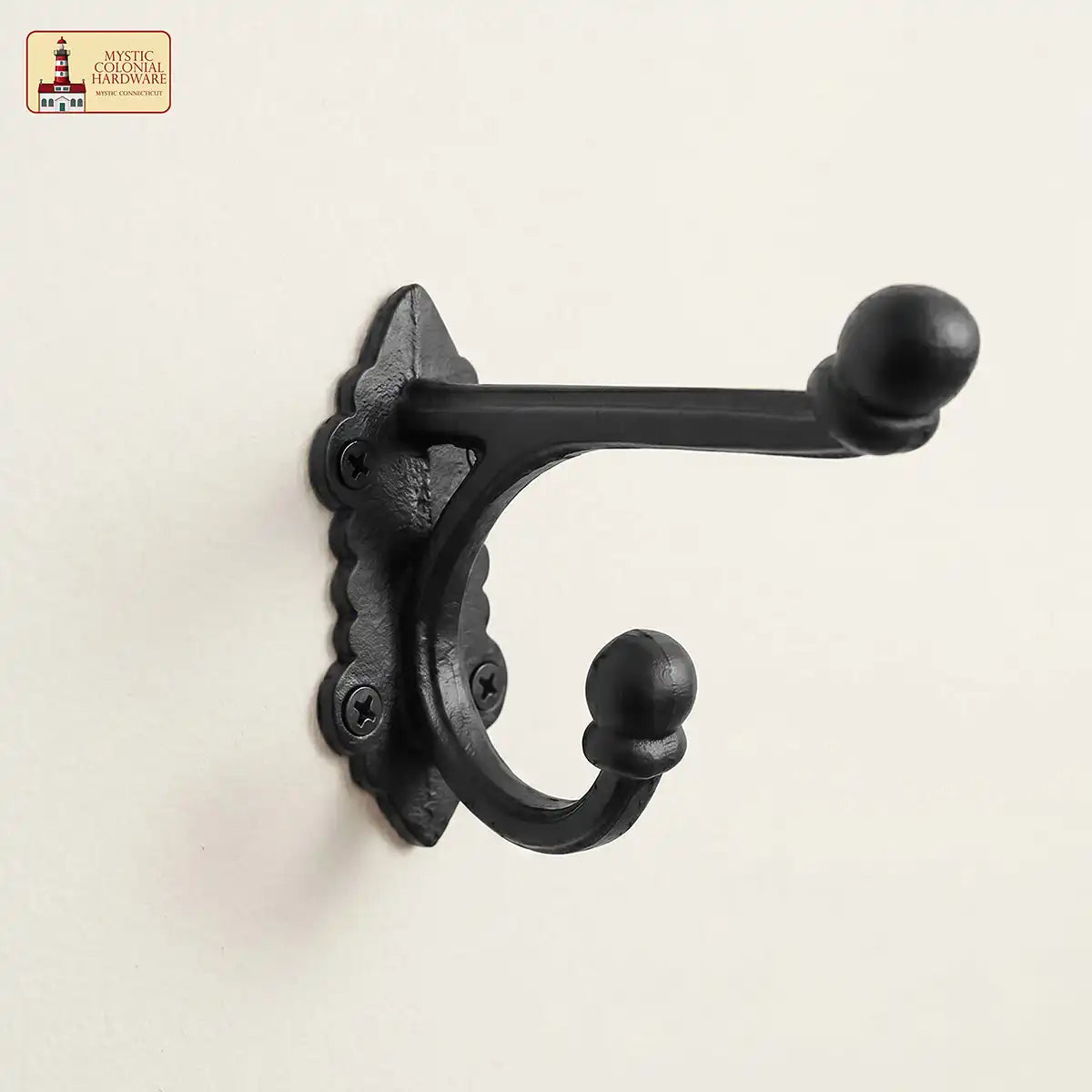 Mystic Colonial Hardware Ganci Doppio Set 2 Pezzi Ghisa Nera