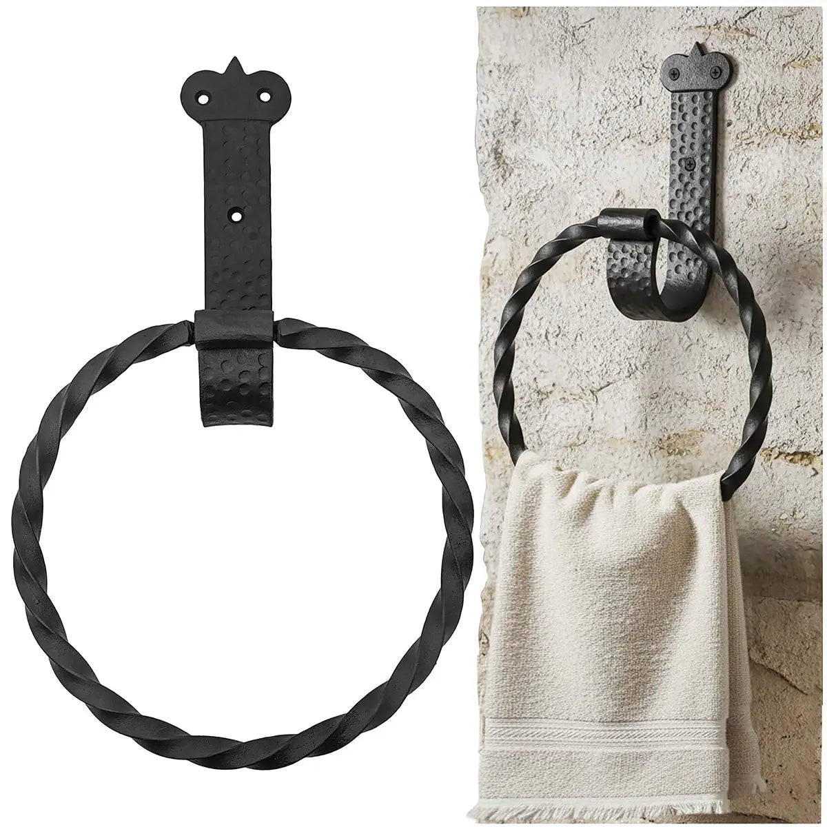 Mystic Colonial Hardware porta asciugamani anello ferro 18,6 cm