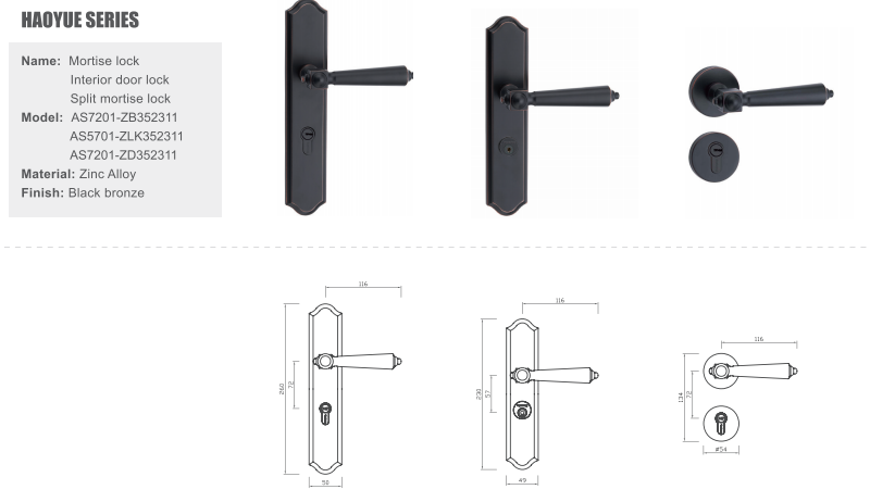 TopStrong Haoyue serratura incasso porta interna inox