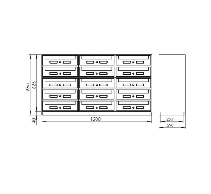 Silmec SC5 casellario postale 15 cassette esterno