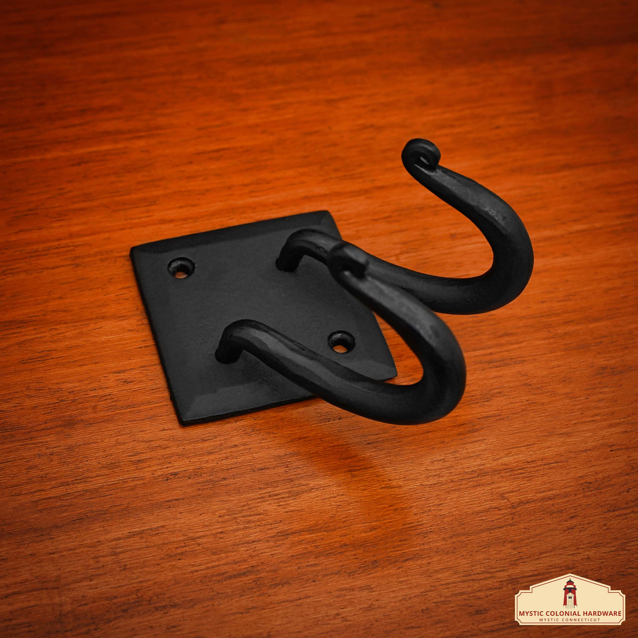 Mystic Colonial Gancio Doppio Ferro Battuto Nero 8,8 cm