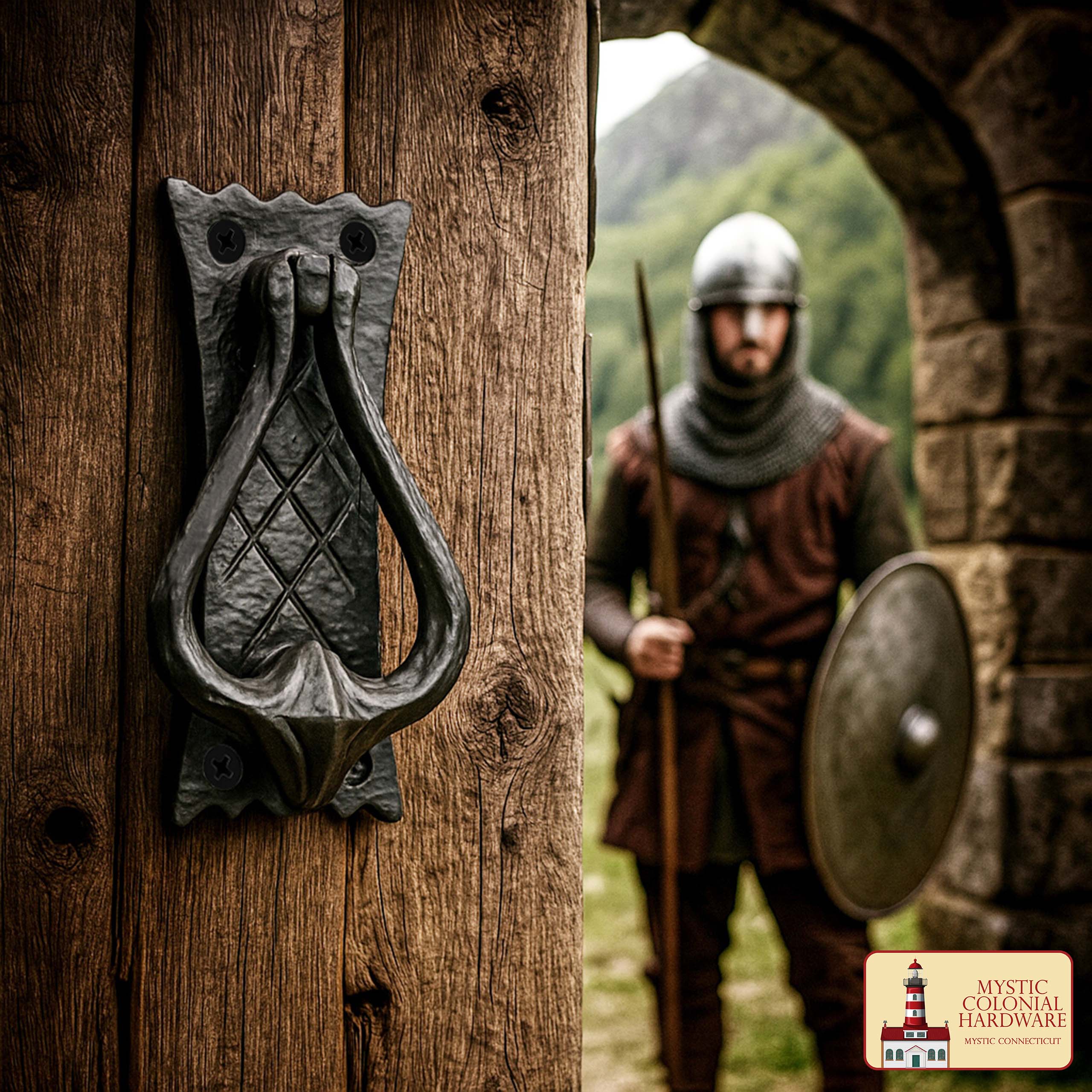 Mystic Colonial Hardware battente porta ferro nero antico 12 cm