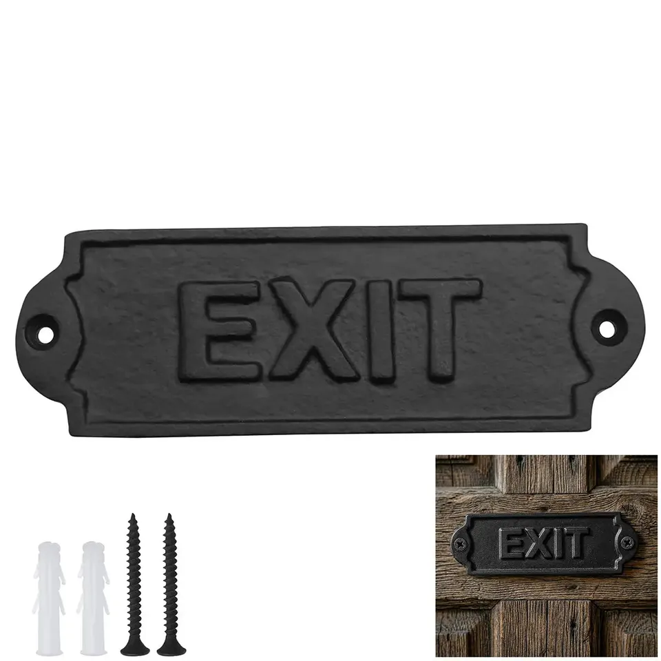 Mystic Colonial Hardware Exit targa porta ghisa nera uscita