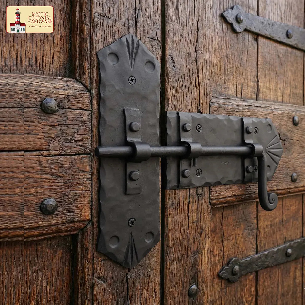 Mystic Colonial Hardware chiavistello cancello ferro battuto nero