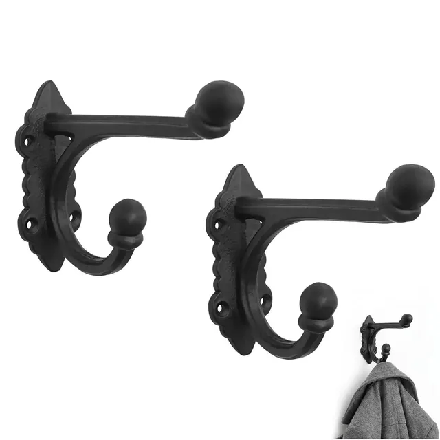 Mystic Colonial Hardware Ganci Doppio Set 2 Pezzi Ghisa Nera