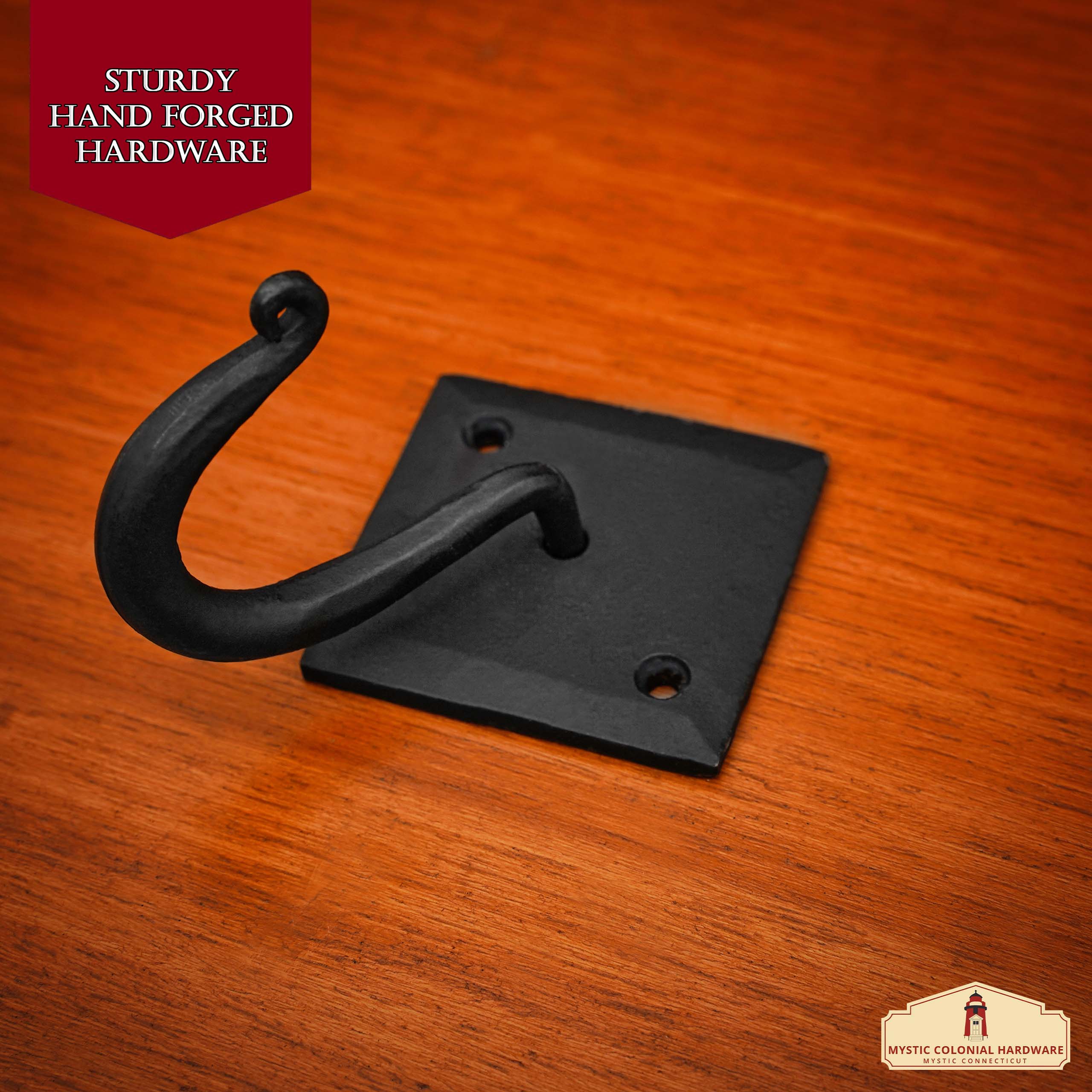 Mystic Colonial Double gancio parete ferro battuto nero 9,1 cm