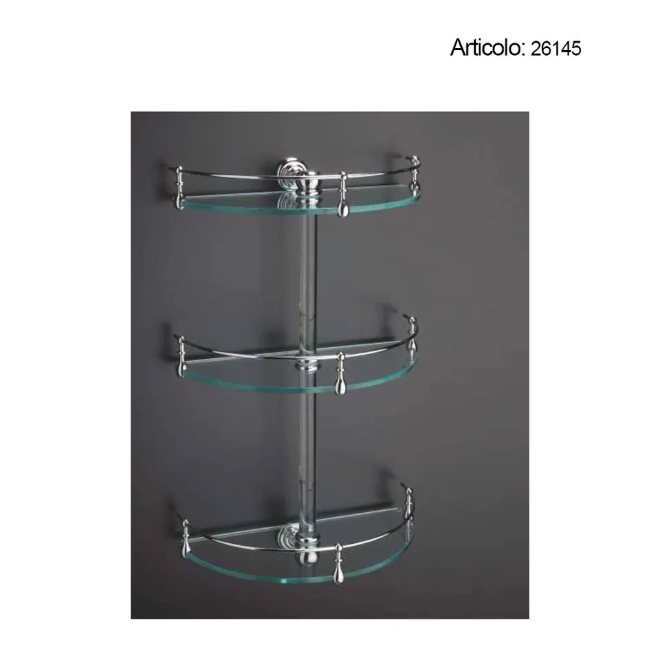 Spinardi Mensola vetro e ottone per bagno
