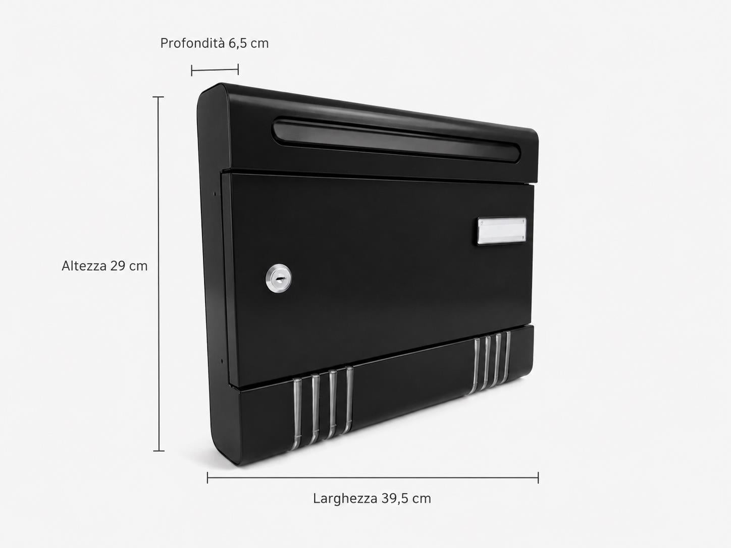 BOXOB Luxury Large cassetta postale esterno nero formato A4