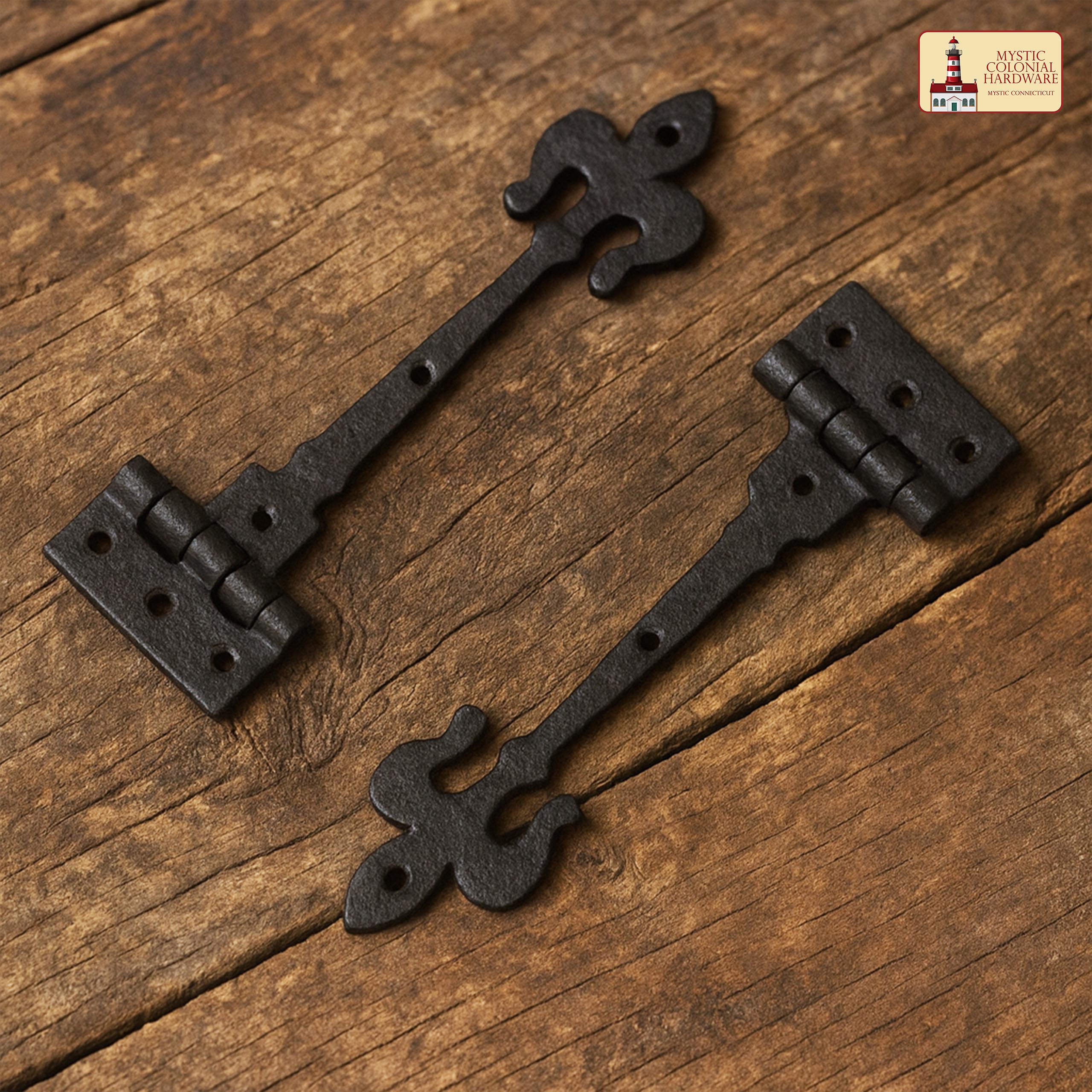 Mystic Colonial cerniera a T ghisa nera porte set 2 pezzi
