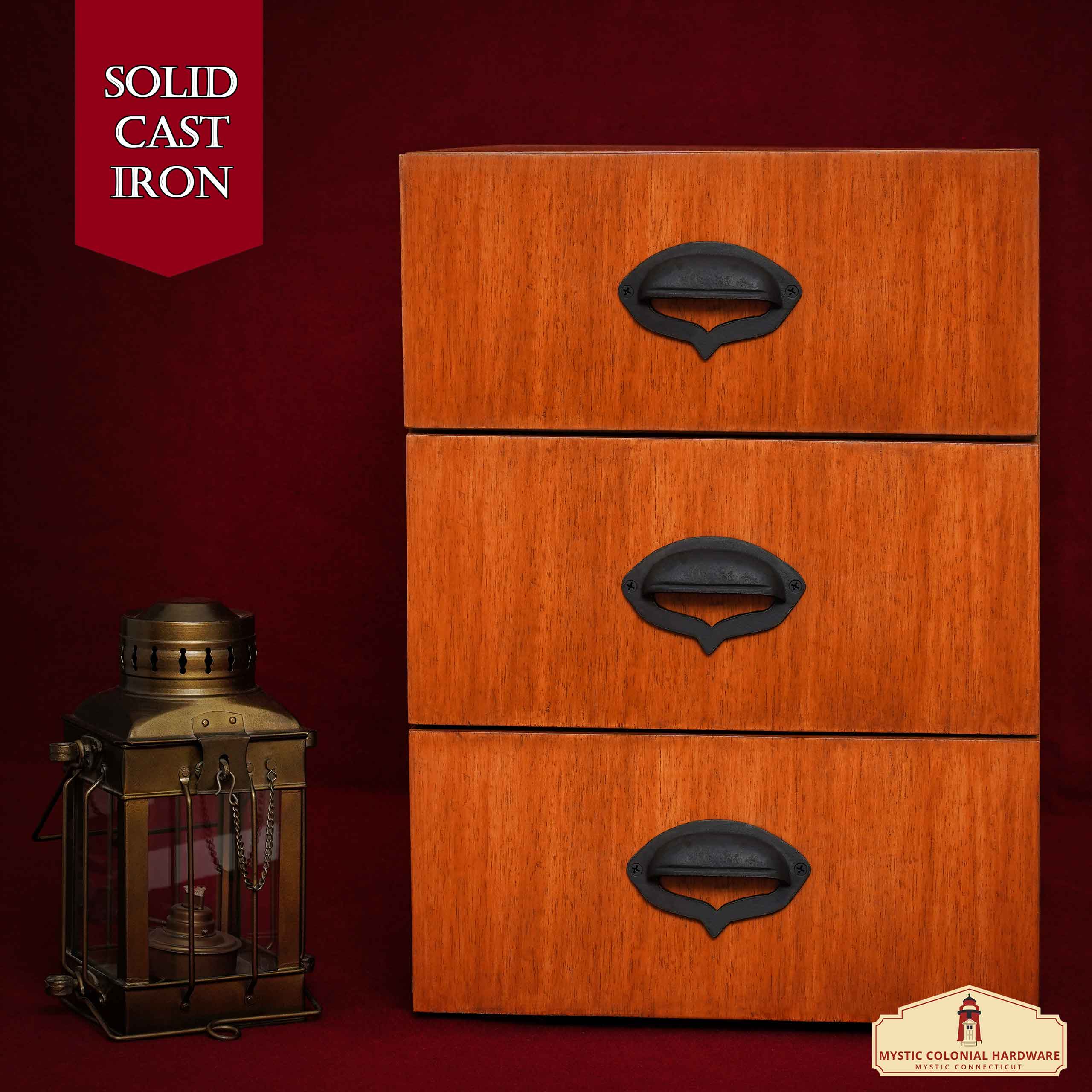 Mystic Colonial Maniglie Cassetti Ghisa 10,2 cm Set 4 Pezzi Nere