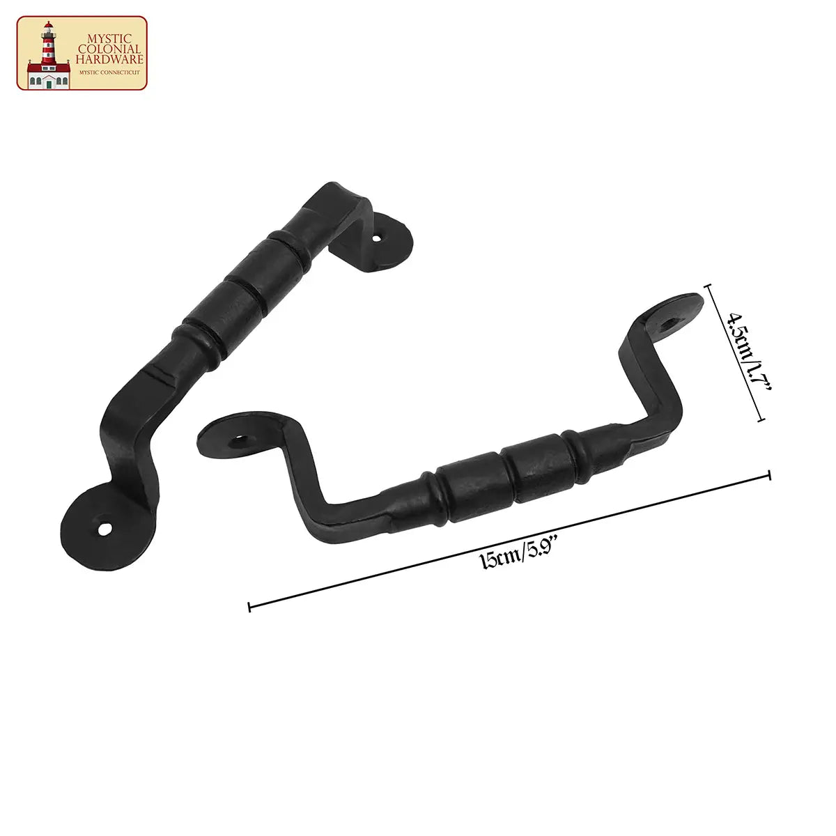 Mystic Colonial Set 2 Maniglie Barilotto Ferro Nero