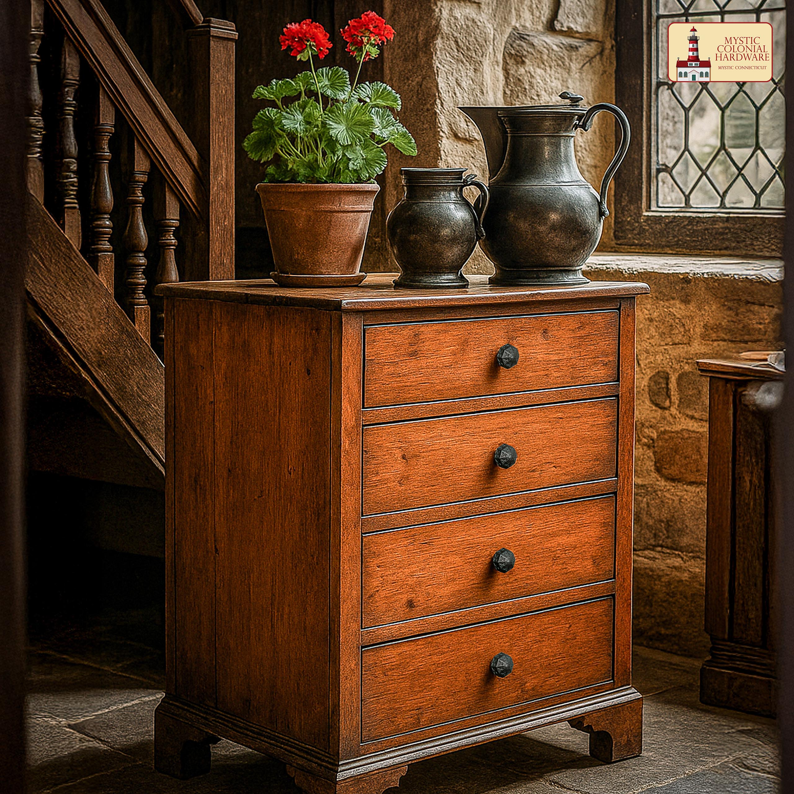 Mystic Colonial Hardware pomello ferro battuto singolo rustico