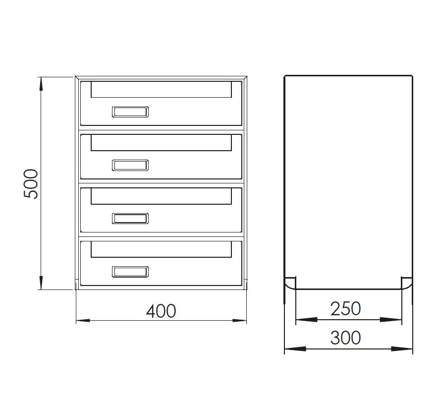Silmec SC Classic SC6 casellario 4 cassette esterno