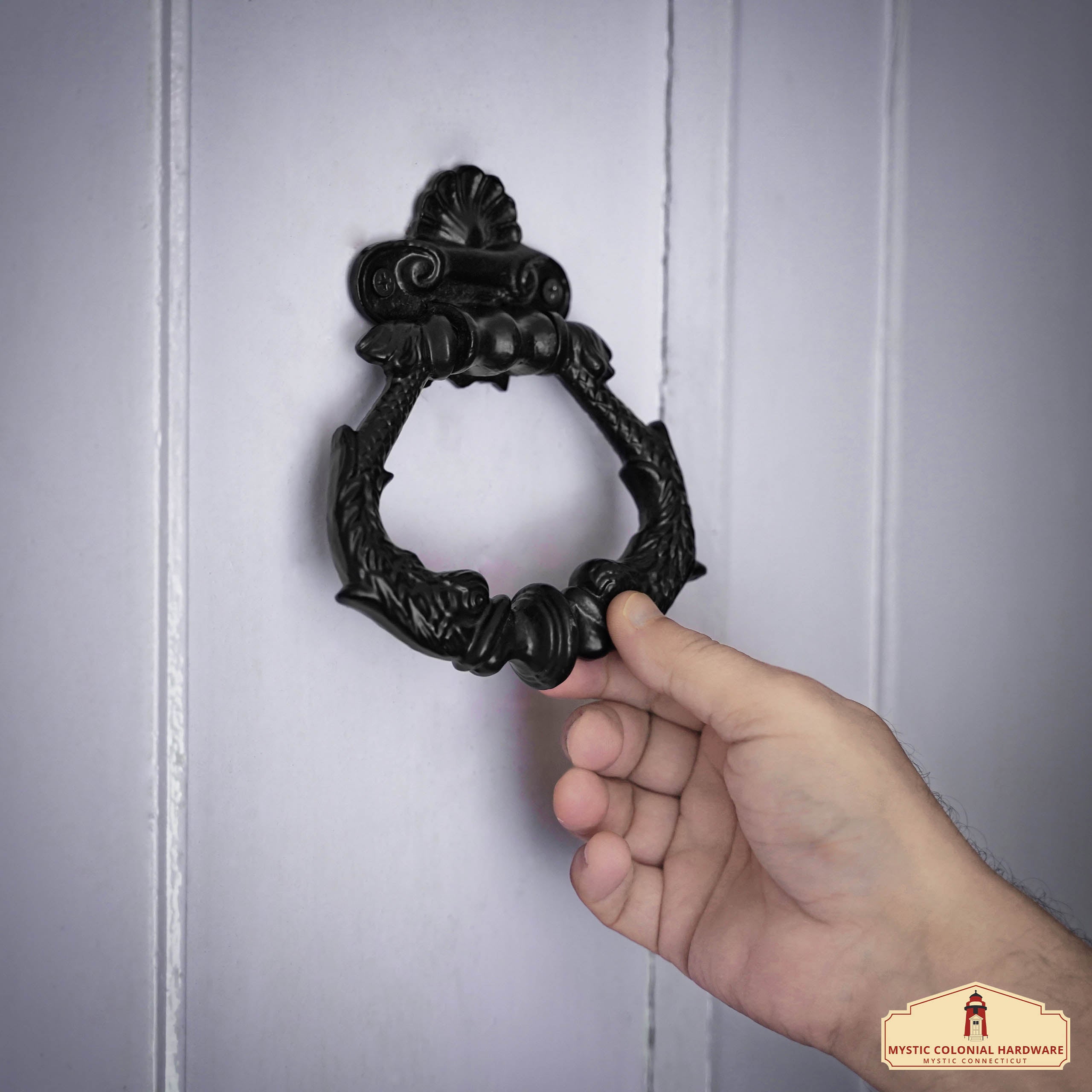 Mystic Colonial Hardware Battente porta anello ferro nero 15 cm