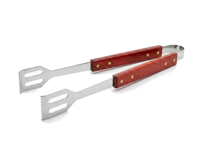 BOXOB pinza barbecue acciaio inox manico in legno