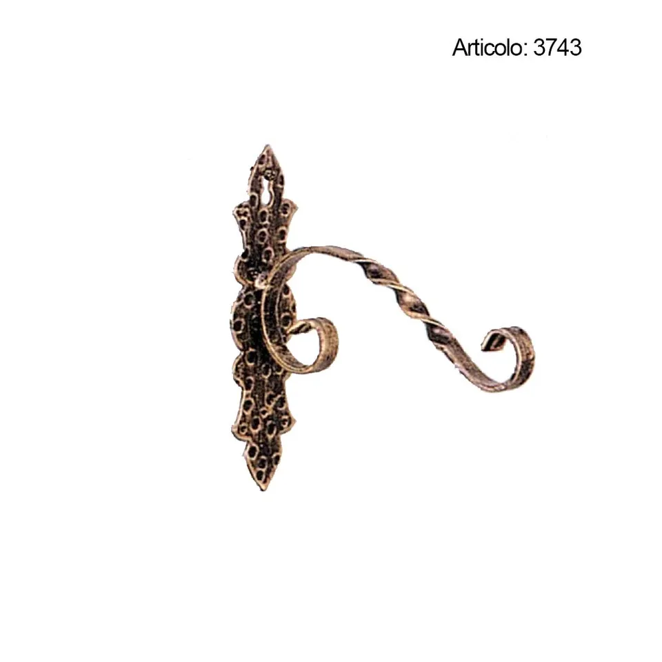 Spinardi gancio portavasi ottone antico 190 mm