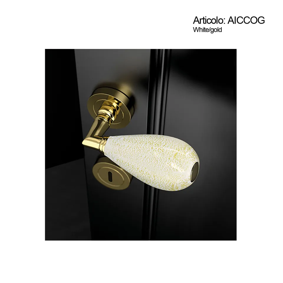 Spinardi Aiccog maniglie vetro Murano bianco oro