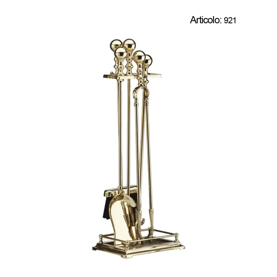 Spinardi 921 Set Attrezzi Camino Ottone Lucido