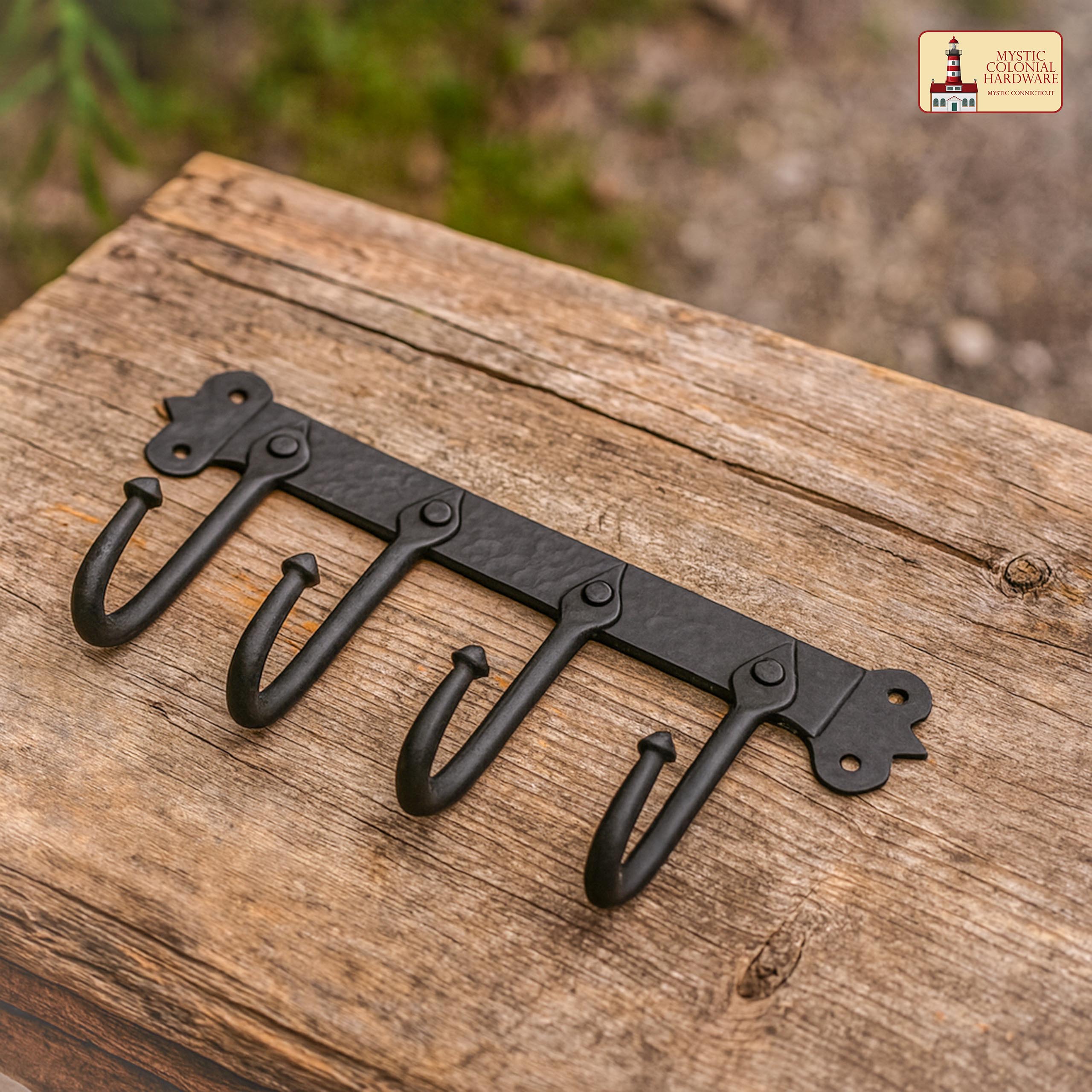 Mystic Colonial Hardware Appendiabiti 4 Ganci Ferro 29,2 cm