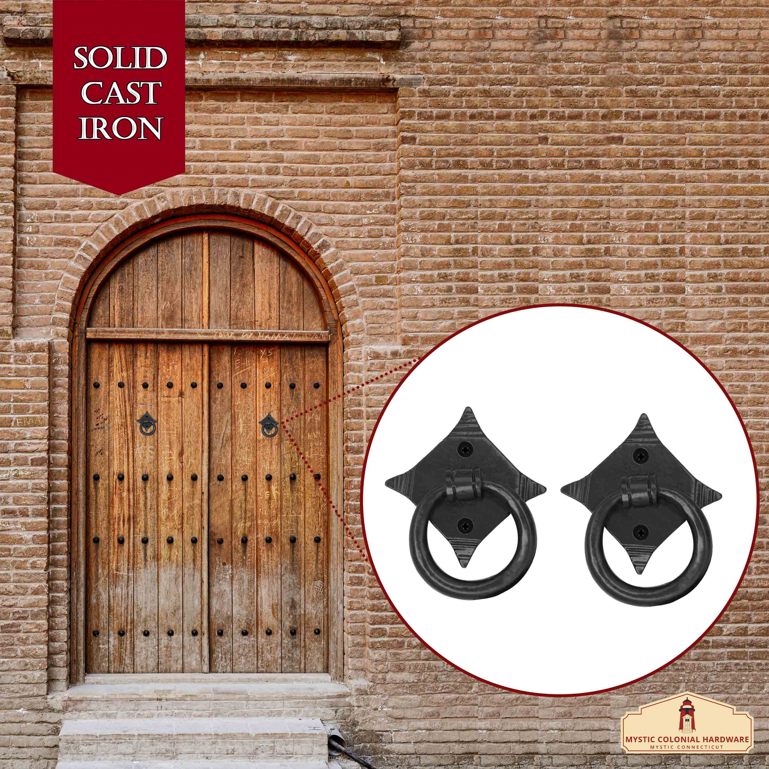 Mystic Colonial Hardware Battente Porta Anello Ferro 5x5cm 2pz
