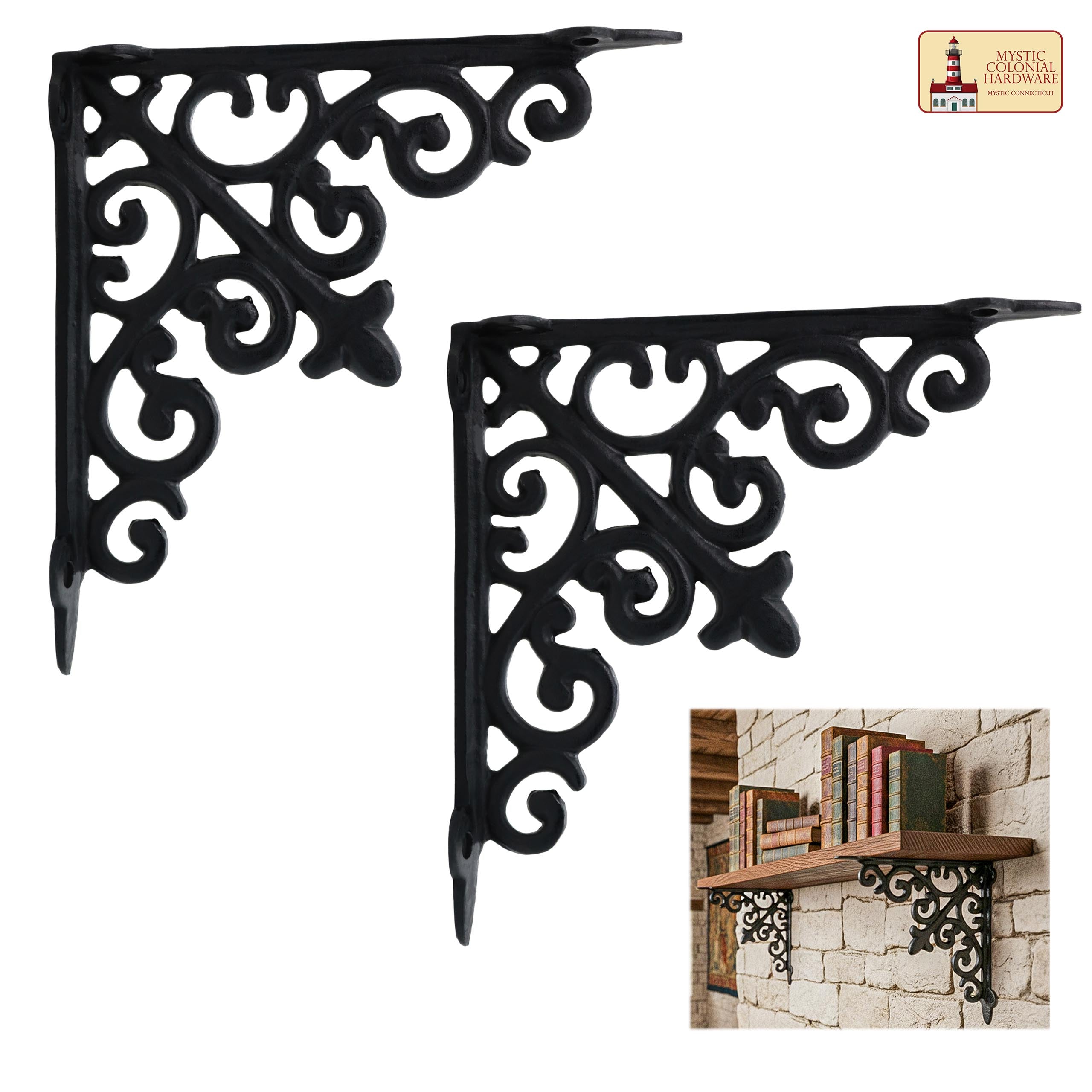 Mystic Colonial Hardware Reggimensola Ferro 20x20 cm Coppia Rustico