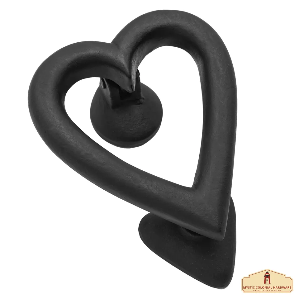 Mystic Colonial Hardware Battente porta cuore ferro battuto nero